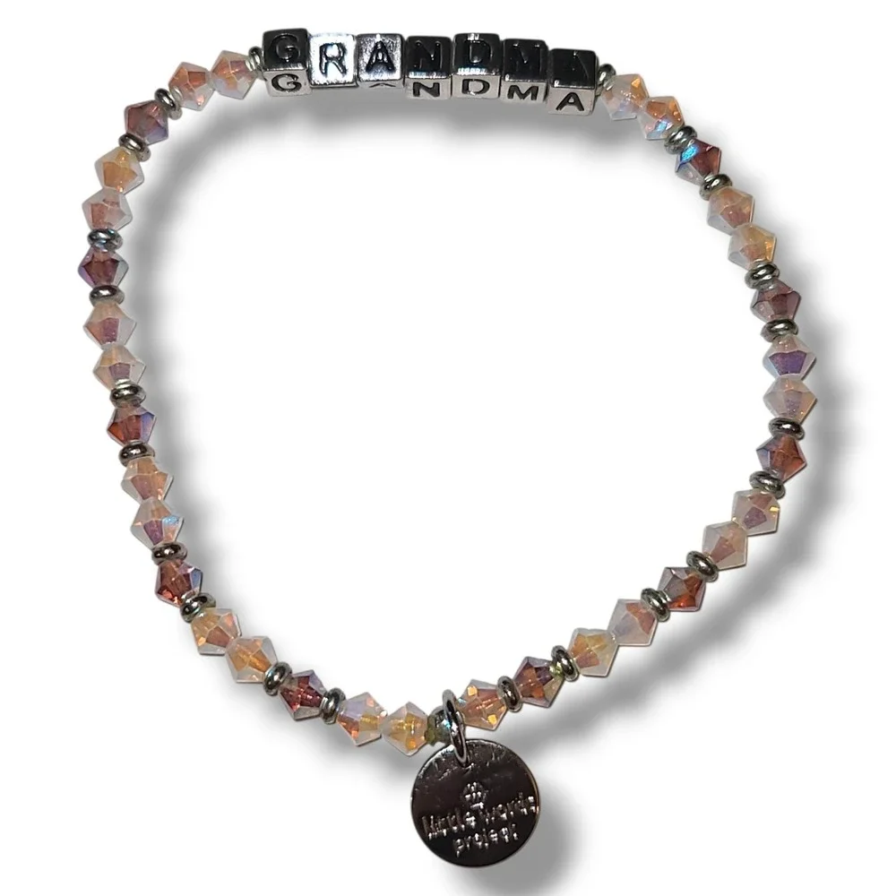 Little Words Project‎ GRANDMA Beaded Stretch Bracelet Crystal Gift Inspirational